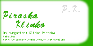 piroska klinko business card